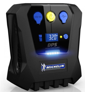 Minikompresor s vestavěnou baterií, napájení 12V, kompresor do auta i pro cyklisty, USB, max. 3,5 barů, 0,2 kW, MICHELIN MB 12V